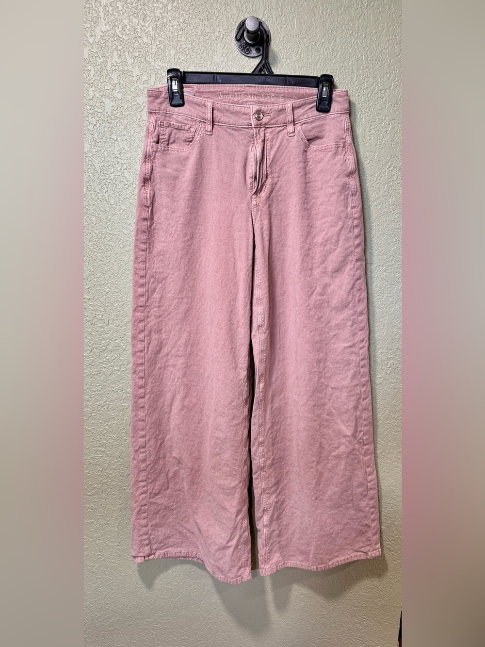 American Eagle Outfitters Pink Wide Leg Jeans 00